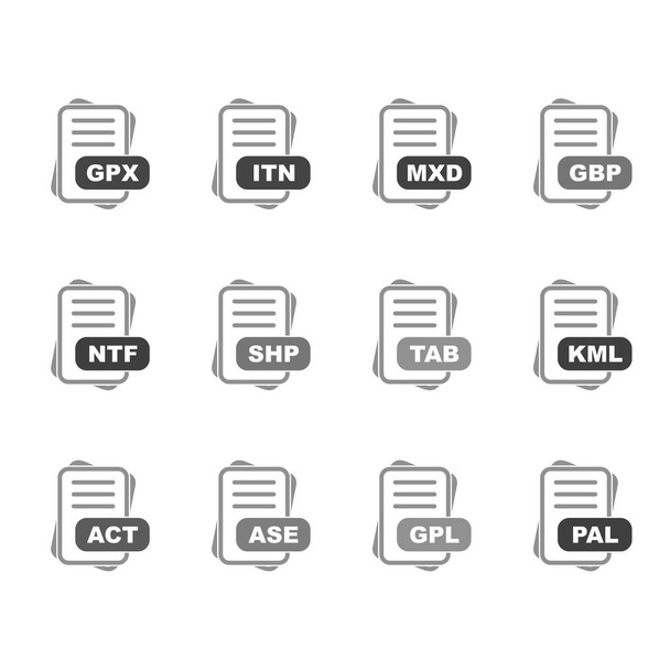  ensemble d'icônes de format de fichier vectoriel - Vecteur, image