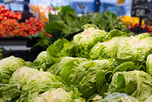 Fresh vegetables in supermarket. Concept of healthy food, bio, vegetarian, diet. - Fotoğraf, Görsel