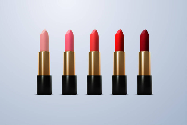 Lipstick collection ads poster template. - Wektor, obraz