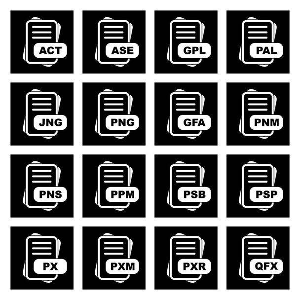  Set of file format icons, vector illustration - Vector, Image
