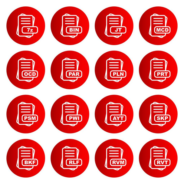  Set di icone in formato file, illustrazione vettoriale - Vettoriali, immagini