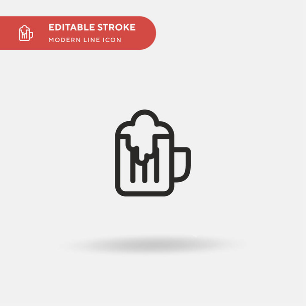 Beer Bottle Simple vector icon. Illustration symbol design template for web mobile UI element. Perfect color modern pictogram on editable stroke. Beer Bottle icons for your business project - Vector, Image