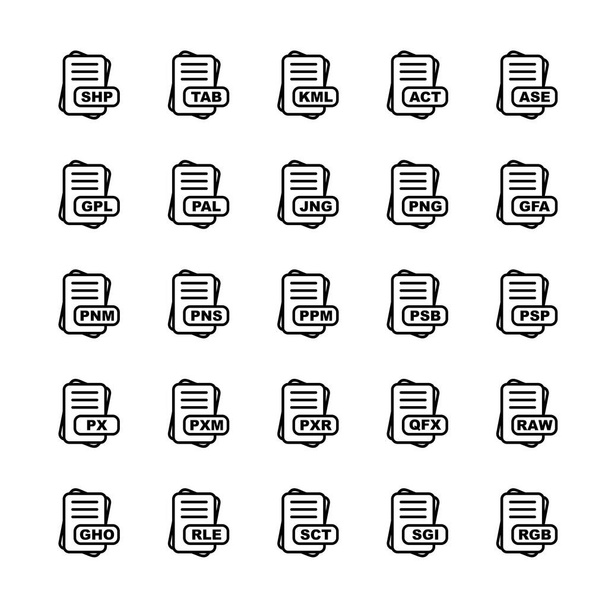  Набір піктограм формату файлів, Векторні ілюстрації
 - Вектор, зображення