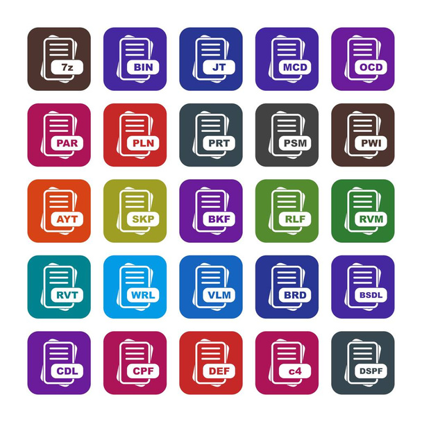  Set of file format icons, vector illustration - Vector, Image