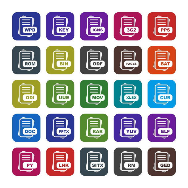  Set di icone in formato file, illustrazione vettoriale - Vettoriali, immagini