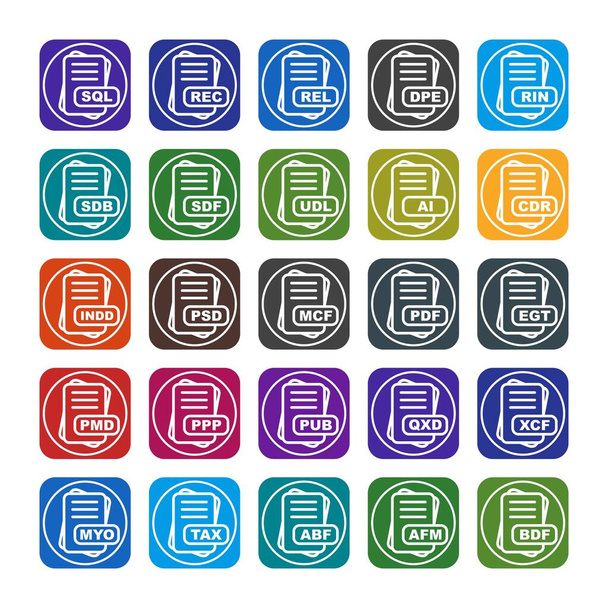  conjunto de iconos de formato de archivo vectorial - Vector, imagen