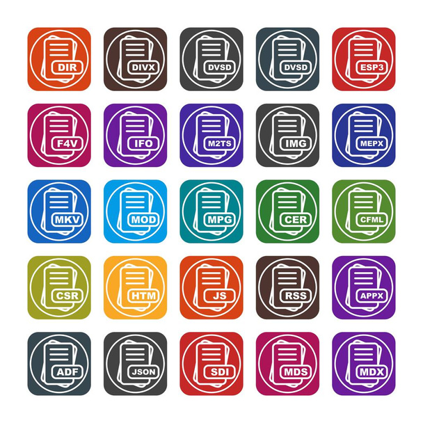  conjunto de iconos de formato de archivo vectorial - Vector, Imagen