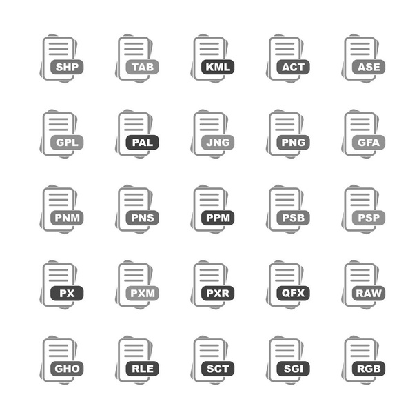  Set of vector file format icons - Vector, Image