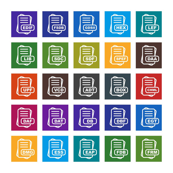  ensemble d'icônes de format de fichier vectoriel - Vecteur, image