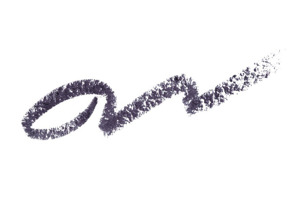 Szemhéj swatch színes stroke elszigetelt fehér háttér. Szemceruza fekete tekergő textúra. - Fotó, kép