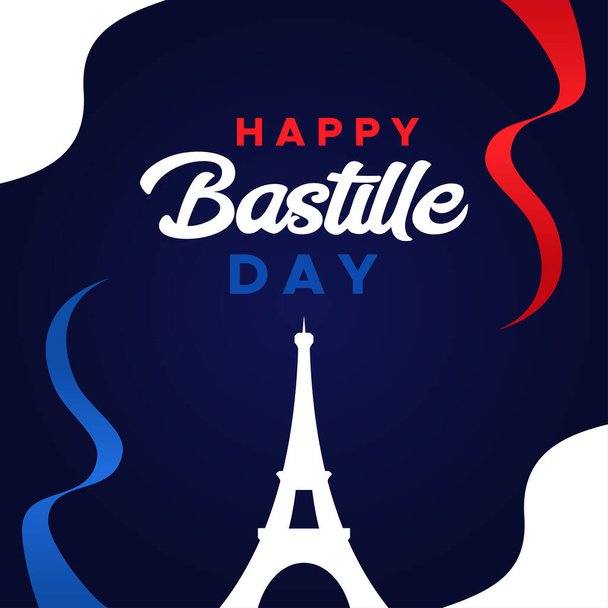 Happy Bastille Day Vector Design Illustration For Celebrate Moment - Vector, Image