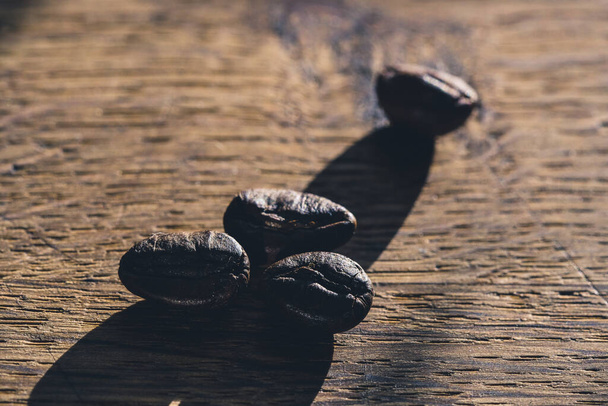 Closeup of coffee beans with macro crop - 写真・画像