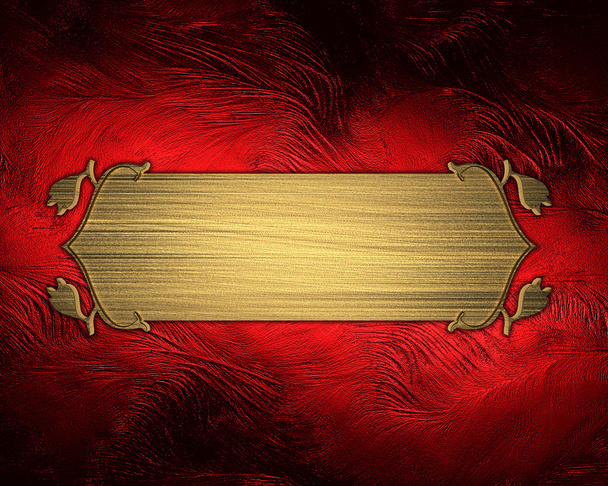 Design template - red rich background with gold plate - Photo, image