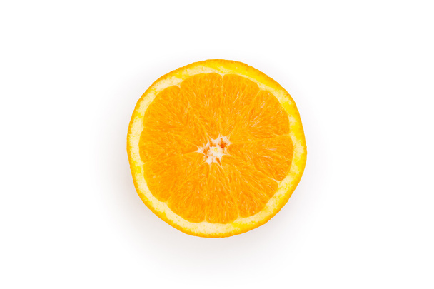 slice of orange top view - Foto, afbeelding
