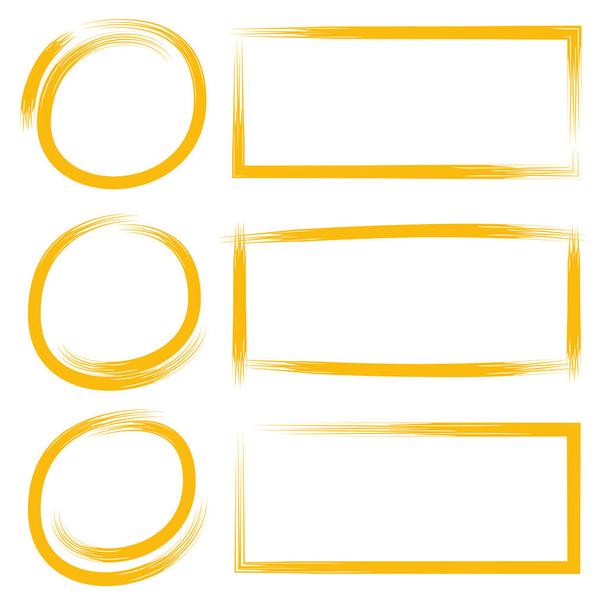 amarillo marcador texto selección vector conjunto,, marcador de círculo, marco marcador
 - Vector, Imagen