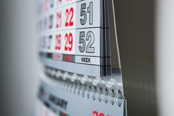 muur kalender kalender met het aantal dagen - Foto, afbeelding