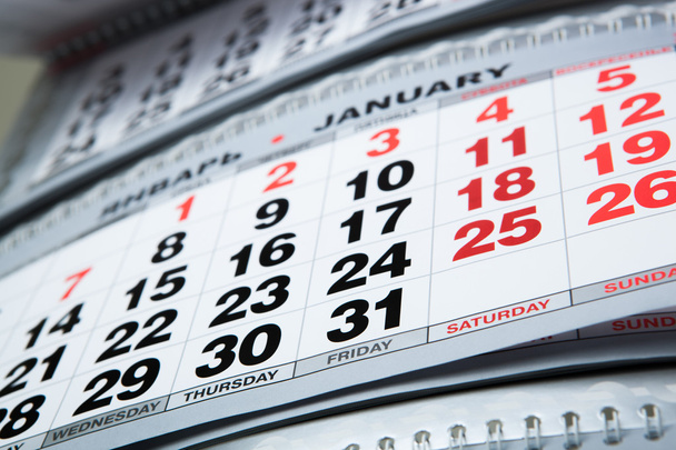 Nástěnný kalendář kalendář s počtem dnů - Fotografie, Obrázek