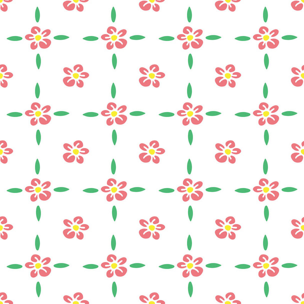 Summer floral seamless pattern. Vector illustration. Design element for fabric, wallpaper, banner, wrapping paper. - Vetor, Imagem
