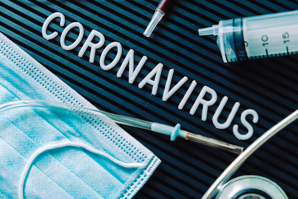 Coronavirus medical still life concept background - Foto, imagen