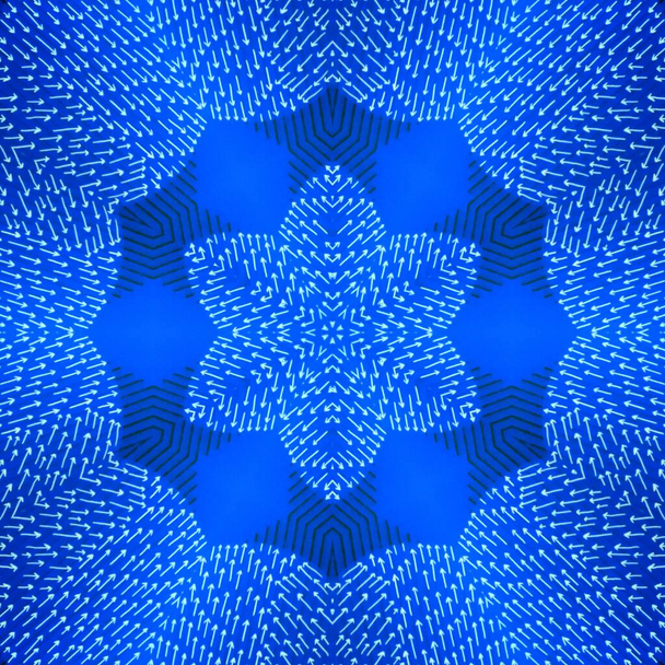 csapat és közösség összetartás koncepció sok egyetlen fehér nyíl, mint egy zátony közösen kovácsolnak egyeztetett irányt a királyi kék háttér - Fotó, kép
