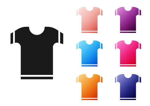 Black T-shirt icon isolated on white background. Set icons colorful. Vector Illustration. - Vector, Image