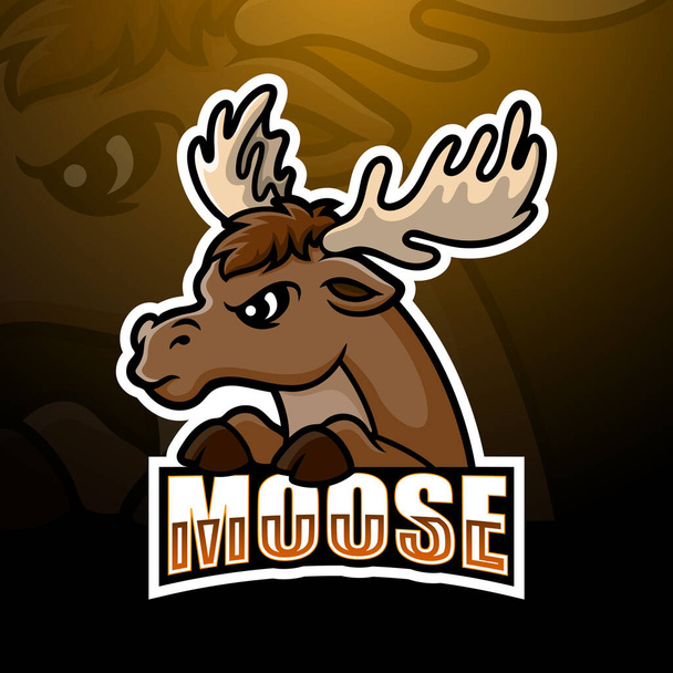 Vektori kuva Moose maskotti esport logo suunnittelu - Vektori, kuva