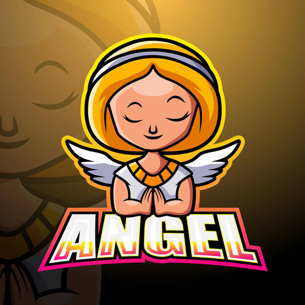 Vektori kuva Angel maskotti urheilu logo suunnittelu - Vektori, kuva
