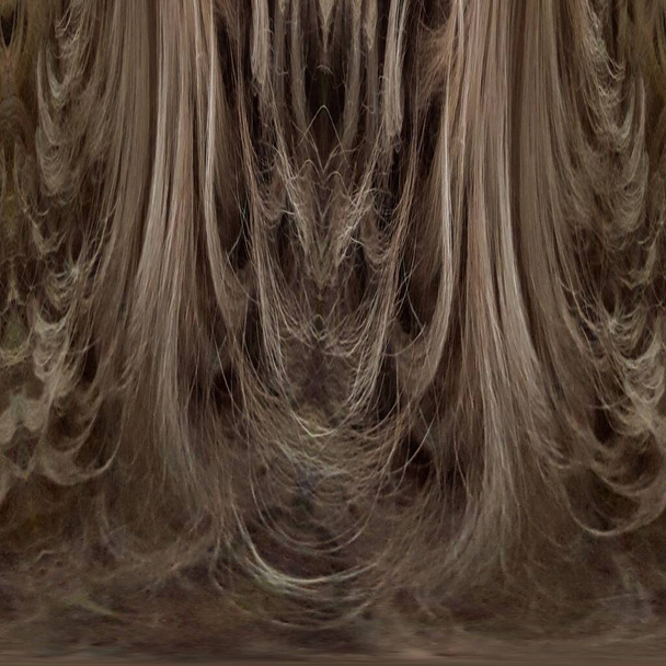 odstíny šedých vlasů transformované do mnoha různých jedinečných tvarů a vzorů - Fotografie, Obrázek