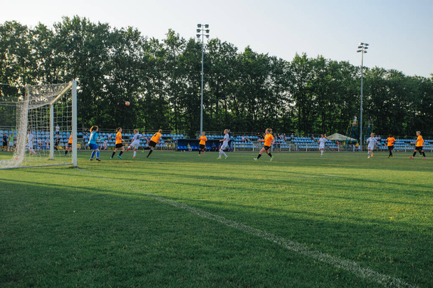 KHARKIV, UKRAINE - JULY 6, 2020: Football match of Ukraine league Zhitlobud-1 - Mariupol - Photo, Image