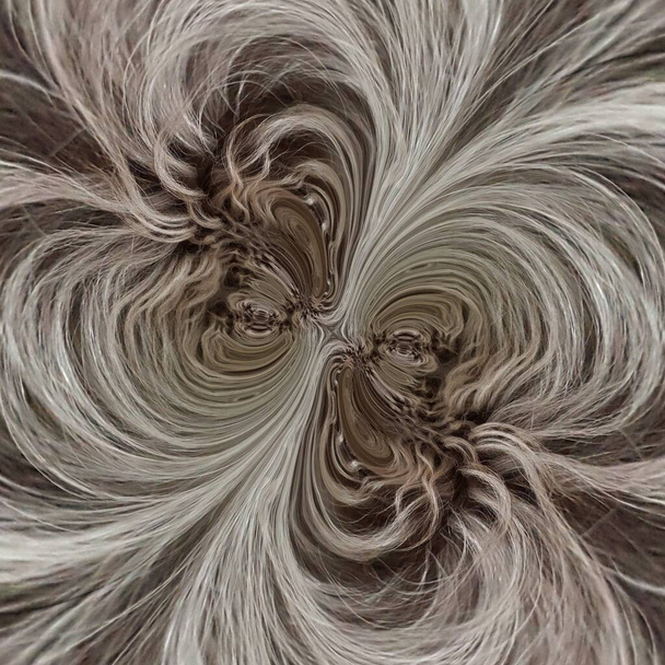 shades of grey hair transformed into many diverse unique shapes patterns and designs - Photo, Image