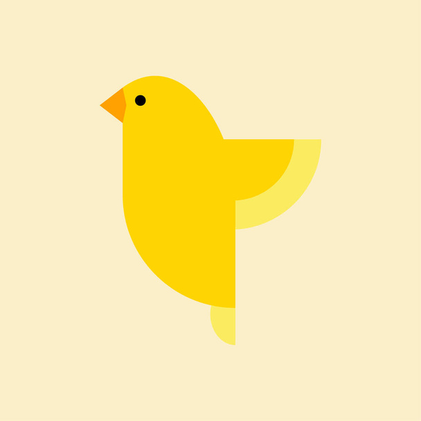 Vetor de aves canárias. ícone do vetor de pássaro canário em estilo plano
. - Vetor, Imagem
