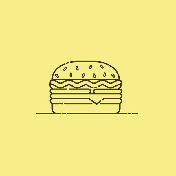 Burger. Vector isolated flat illustration fast food for poster, menus, brochure, web and icon fastfood. - Vector, Image
