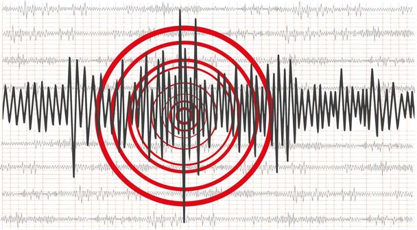 Φόντο σεισμού. σεισμογράφημα για σεισμική μέτρηση. - Διάνυσμα, εικόνα