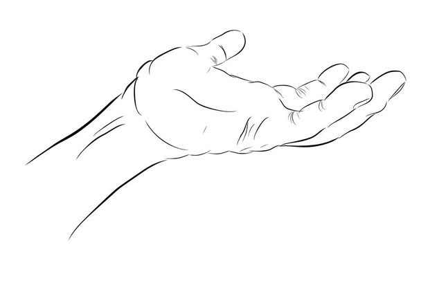 Sketchy Gesture Hand, Ready to Receive or Give Something - Vector, Image