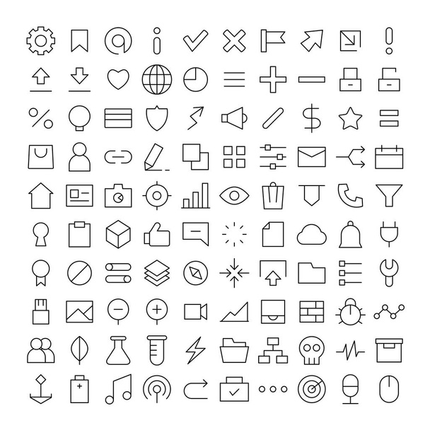 set of web user interface line icons - Vector, Image