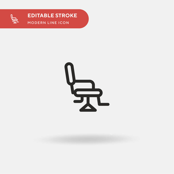 Borbély szék Egyszerű vektor ikon. Illusztráció szimbólum design sablon web mobil UI elem. Tökéletes szín modern piktogram szerkeszthető stroke. Borbély szék ikonok az üzleti projektjéhez - Vektor, kép