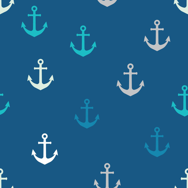 Vector ship anchor seamless pattern background. - Vektor, obrázek
