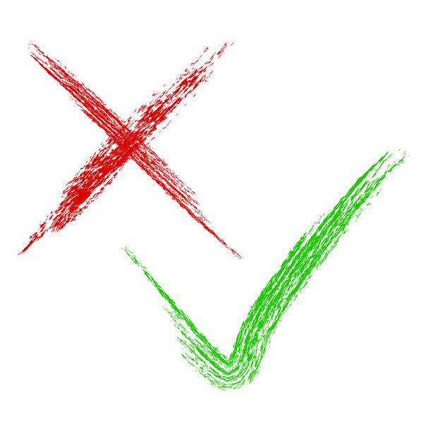 Vector Crayon Effect Handzeichnung Skizze, Wahr und Falsch - Vektor, Bild