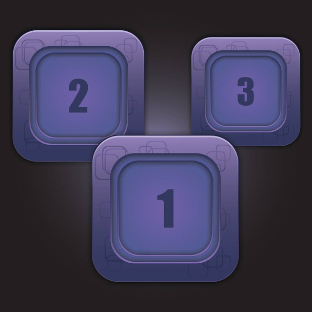 Набір барвистих кнопок з номерами від одного до дев'яти на темному тлі. Векторний елемент дизайну
. - Вектор, зображення
