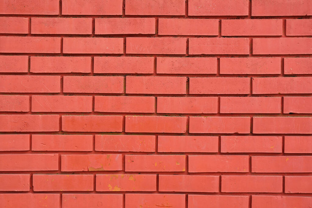 Vivid Red Brick Wall Architecture Structure Background - Fotografie, Obrázek