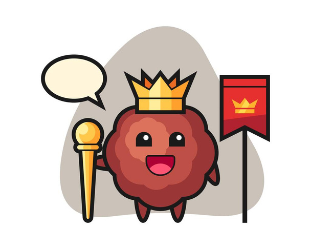 王としてのミートボールの漫画 - ベクター画像