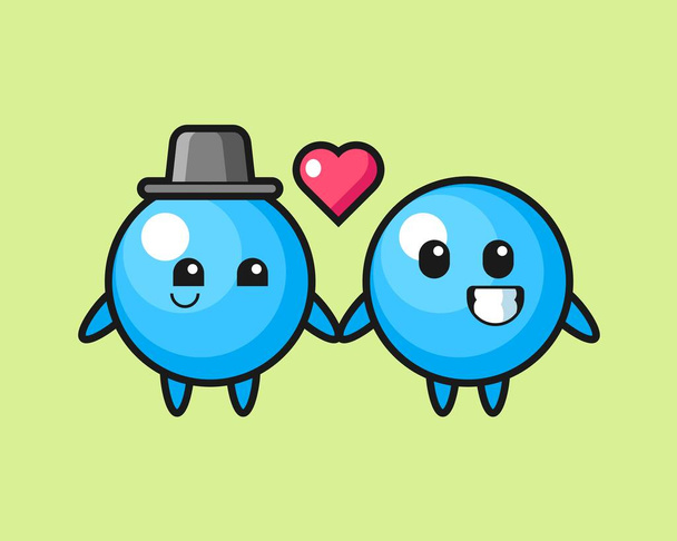 Gum ball couple cartoon fall in love - Vektor, Bild