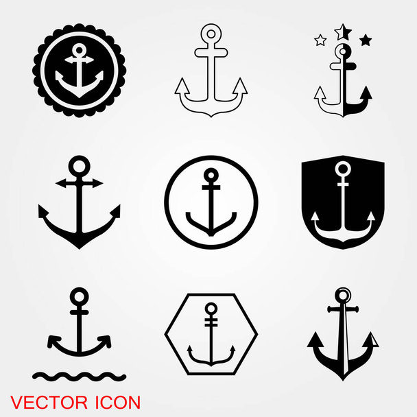 Ikona kotvy. Ukotvit ikonu plochého vektoru pro aplikace - Vektor, obrázek