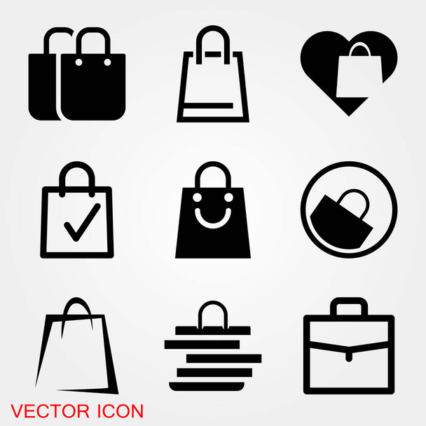 Icono de bolsa. Bolsa de compras Ilustración vectorial
 - Vector, imagen