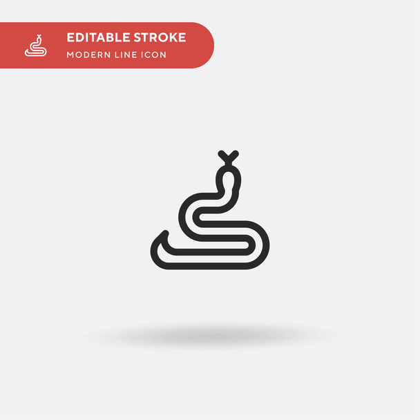 Snake Simple Vektor Icon. Illustration Symbol-Design-Vorlage für Web-Mobile UI-Element. Perfektes modernes Farbpiktogramm auf editierbarem Strich. Schlangensymbole für Ihr Geschäftsprojekt - Vektor, Bild