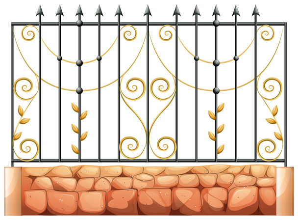 A gate made of pointed steel - Vector, Image