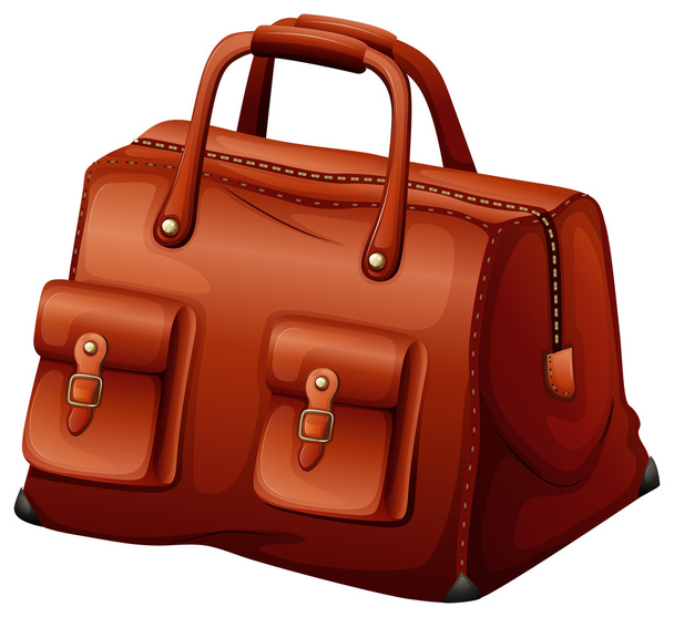 A maroon leather bag - Vector, Image