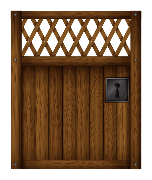 drzwi drewniane bramy - Διάνυσμα, εικόνα