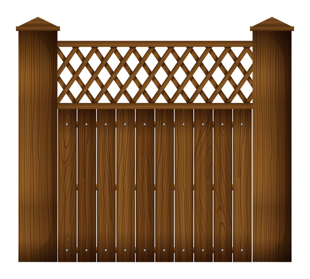 Um portão de madeira
 - Vetor, Imagem