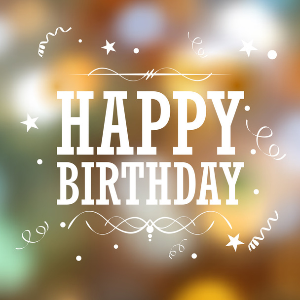 Happy birthday typografie achtergrond - Vector, afbeelding